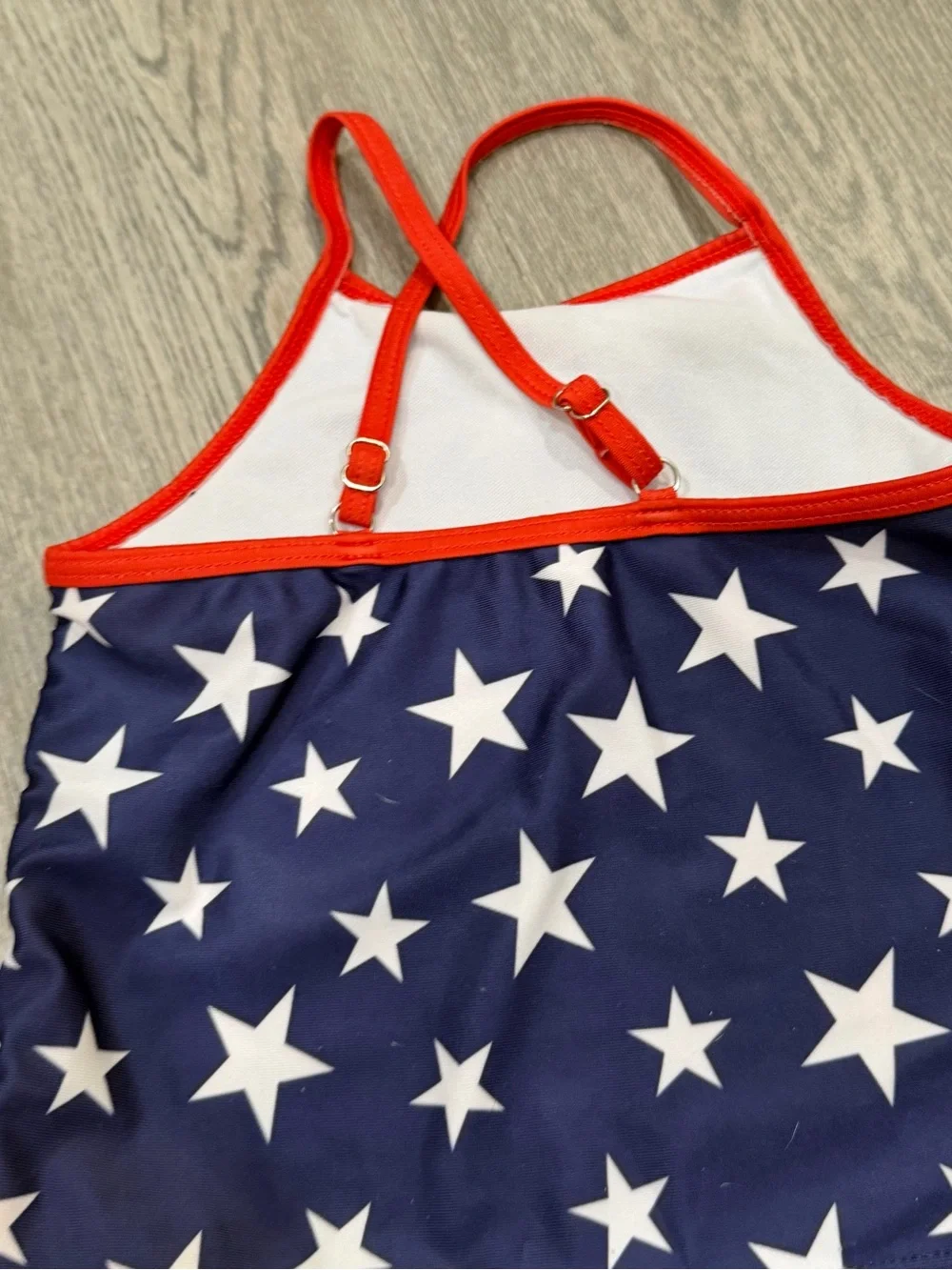 Girl’s Red White & Blue American Flag 120 (4T-5T) Tankini Bathing Suit